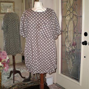 YEA Tunic Top w/Pockets L / XL Polka Dots